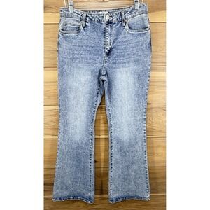 Austin Refuge Denim Flare Jeans Women's Size 09 Blue Denim High-Rise Zip‎ Fly